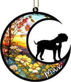 Personalized Dog Memorial, Custom Name American Bulldog Dog Christmas Ornament with Name, Custom Breeds, Pet Loss Light Catcher, Gifts for Lovers Loss of Pet Sympathy on Mothers Day Christmas