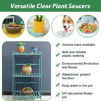 20 Pack Clear Plastic Plant Saucer 8 Inch Drip Trays Small Plant Plate Dish for Indoor Flower Pots and Planters, Bulk