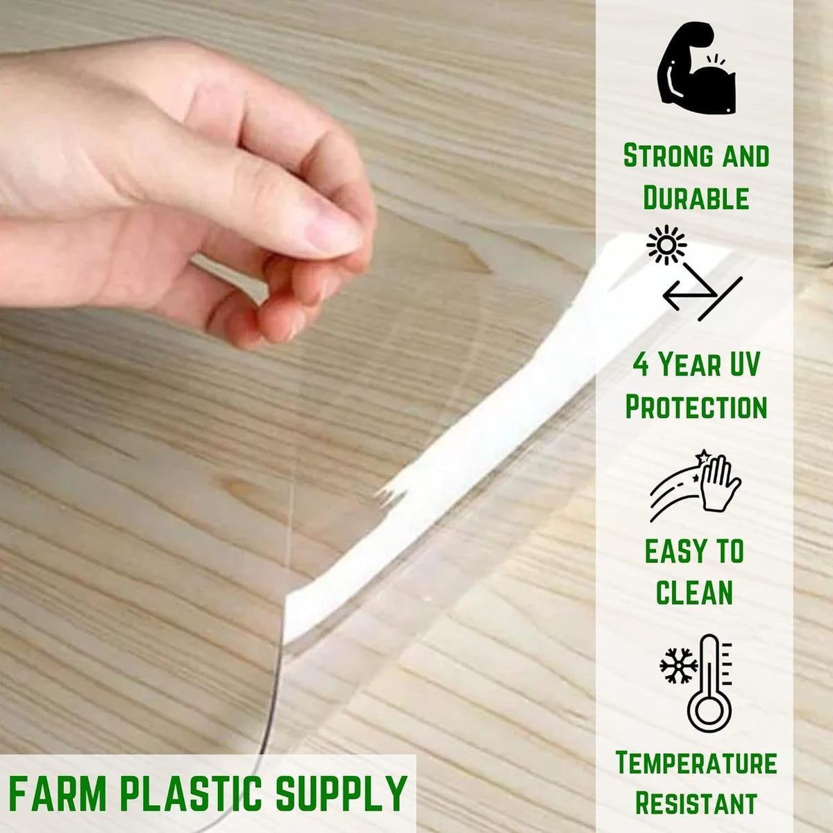 Farm Plastic Supply - Window Covering - 15 Mil - Window Covering, Window Cover, Porch Cover, Porch Screen, Storm Window, Plastic Cover (4.5' x 35')