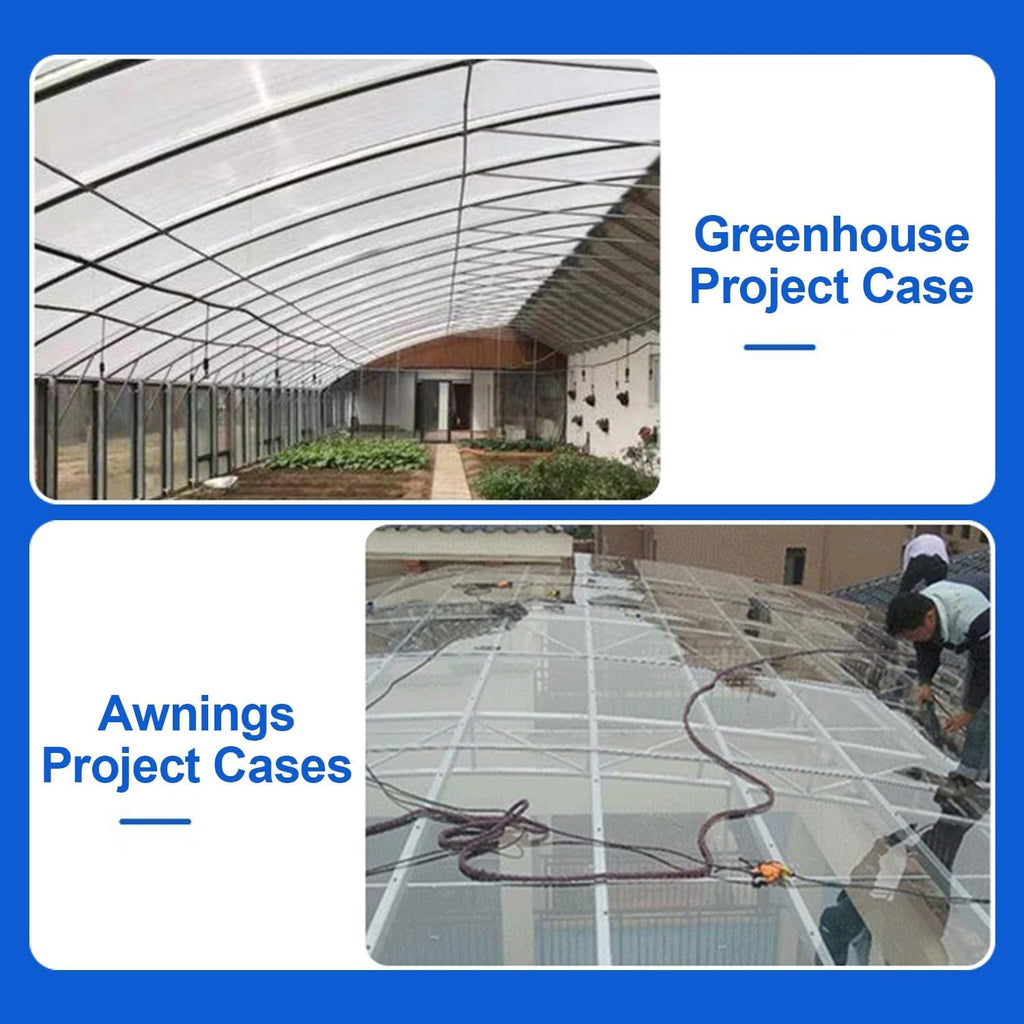 Greenhouse Panels Daylighting Roof Panels Transparent Greenhouse Panel Easy to Bend and Cut for Outdoor Gardens Greenhouses.(Transparent,6x26.2ft)