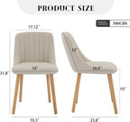 Dining Chairs Set of 6,Modern Fabric Upholstered Kitchen Chairs with Solid Oak Legs,Weight Capacity 300lbs,Easy Clean Fabric,Ergonomic Curved Back (Beige 6PCS, Oversized)