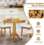 Giantex Round Dining Table for 2-4 People, 32" D X 30" H Wooden Kitchen Table with Spacious Tabletop, Pedestal Base, Leisure End Tables for Bar, Kitchen, Dining Room, Restaurant, Natural