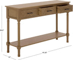 SAFAVIEH Home Collection - Peyton Desert Brown Console Table with 3 Drawers and 1 Shelf, Farmhouse Accent Entryway Table (CNS5705G)