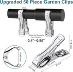 50 PCS Garden Clips, Greenhouse Clamps, Stainless Steel Greenhouse Clips for Netting, Heavy Duty Row Cover Clips with a Strong Grip for Shade Cloth or Plant Cover on Gardening Hoops
