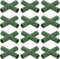 4 Pcs 11mm Greenhouse Frame Building Connectors, 4 Way Flat Pipe Fitting for Grape Trellis/Sunscreen Shed/Gardening Plant Stakes, Greenhouse Accessories [Green]
