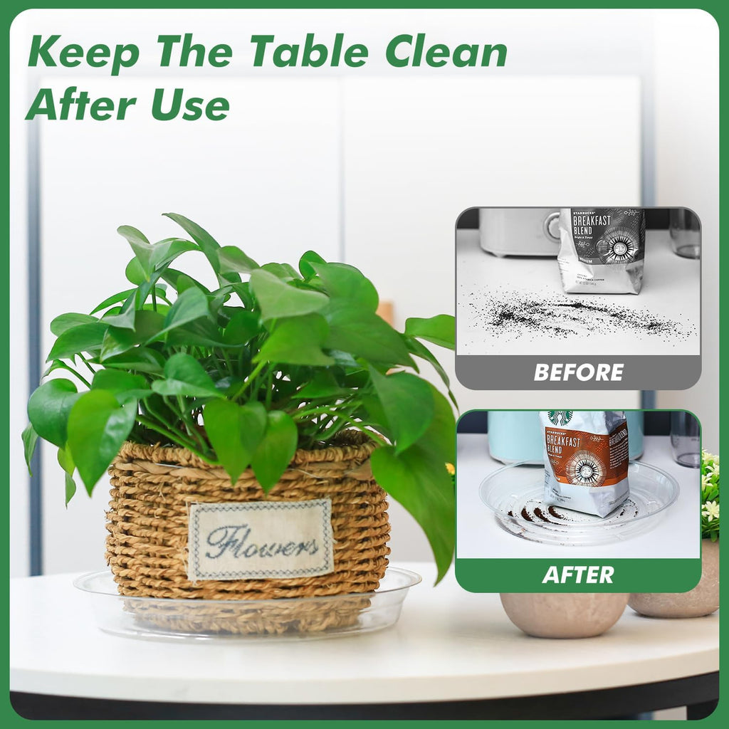 36 Pack Clear Plant Saucers for Indoors (4 6 8 10 12 14 Inch) Flower Pot Saucers for Potted Plants Plate Set Plant Trays for Indoors No Holes Plants Saucer Trays for Pots Drip Tray Bull Plastic Tray