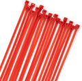 XINGO 100PCS Cable Zip Ties Heavy Duty, Premium Nylon Plastic Wire Ties with 50 Pounds Tensile Strength, Self-Locking Black Nylon Zip Ties for Indoor and Outdoor (12 inch, Red)