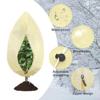 8 Pack Plant Covers Freeze Protection, 31.5"x47.2" Frost Blankets with Zipper Drawstring, Winter Cold Weather Plant Protection Jacket for Outdoor Plants Potted Shrubs Trees from Freeze Animals, Beige