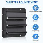 10 Inch Aluminum Automatic Shutter Louver Vent (No Fan Blades and Motor) for Home Attics, Workshops, Barn, Greenhouse