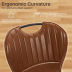 Modern Dining Chair, Faux Leather with Metal Legs for Kitchen (1PCS, Brown) | Easy to Clean Faux Leather, Ergonomic Back Support, 300 lbs Capacity, Minimalist for Kitchen, Dining Room, Restaurant, Cafe