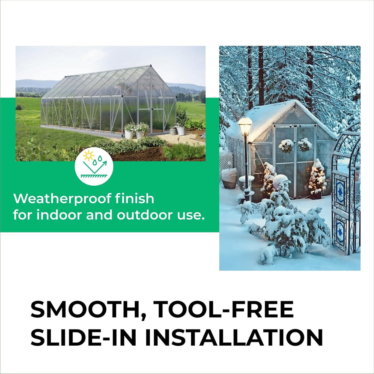 Aluminum H Connectors - Fits 4mm, 6mm, 8mm, or 10mm Twin-Wall Greenhouse Panels, Join 2 Pieces of Panels Together, 4-Foot Length, 10 Pieces (6mm Aluminum H Connectors)