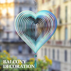 Wind Spinner, Hanging Wind Sculptures,Wind Spinners for Yard and Garden Decor,Yard Decorations Outdoor,Hanging Art Ornaments for Garden Yard Balcony Decor (Rainbow Heart)