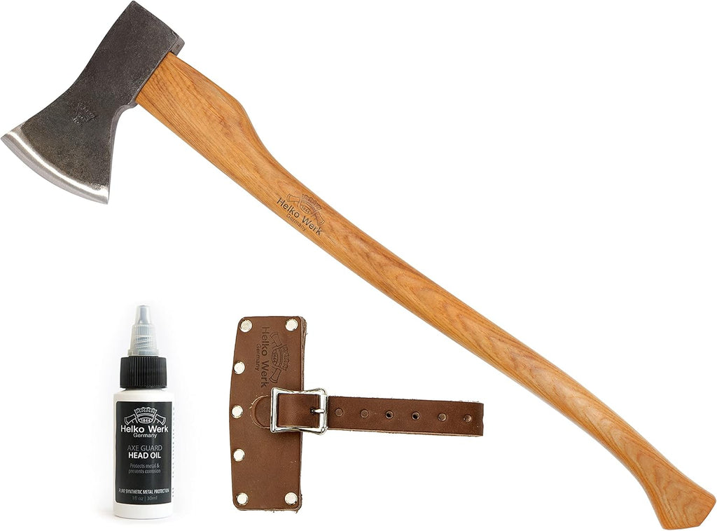 1844 Helko Werk Germany Traditional Bavarian Woodworker Axe - Made in Germany Heavy Duty Felling Axe and Cutting Axe, Large German Forest Axe - Head 3.5 lbs, Handle 31 in. (Bavarian) #13566