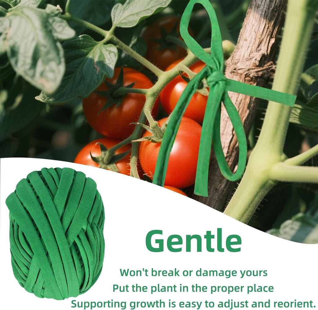 2 Packs Garden Twine, 196Ft Soft Garden String Green, Stretchy Plant Ties for Supporting and Tying Climbing Plants, Outdoor Plants, Tomatoes, Fruit Trees, Gardeners(98 Feet/Roll)