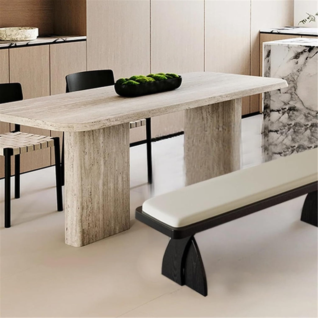 Modern Retro Wooden Long Bench at The Foot of The Bed in The Bedroom Dressing Room or Home for Changing Shoes Entryway(Small)