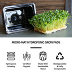 Micro-Mat Minis Hydroponic Grow Pads - for Organic Production - Plant & Seed Germination: Wheatgrass, Microgreens, More - Measures 4" x 4" to fit 5" x 5" Greenhouse Plant Trays (48)