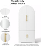 Arched Kitchen Storage | Adjustable Shelves，White-C | 8 door shelves hidden compartment anti-tip design easy assembly versatile spaces