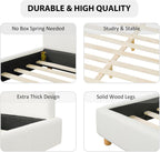 Merax King Size Boucle Upholstered Platform Bed Frame with Headboard,Modern Soft Fabric for Bedroom with Wood Slats Support for Bedroom