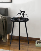 AOJEZOR Side Table: End Table for Any Room - Small Side Tables for Small Spaces All Matte Black with 3 Legged