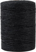 3mm 328 Feet Black Natural Jute Twine, for Crafts Gift, Craft Projects, Wrapping, Bundling, Packing, Holiday Packaging Twine, Gardening and More, Jute Rope to Use Around The House and Garden