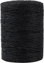 3mm 328 Feet Black Natural Jute Twine, for Crafts Gift, Craft Projects, Wrapping, Bundling, Packing, Holiday Packaging Twine, Gardening and More, Jute Rope to Use Around The House and Garden