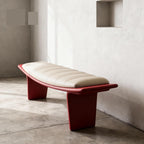 Modern Metal Living Room Shoe Changing Stool Bedroom Leather Upholstered Bed end Entryway(Medium)