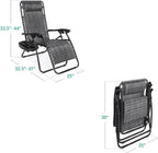 Best Choice Products Set of 2 Adjustable Steel Mesh Zero Gravity Lounge Chair Recliners w/Pillows and Cup Holder Trays - Gray