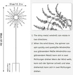 Unique and Magical Metal Windmill, 3D Wind Kinetic Sculpture, Wind Spinner Solar, Lawn Solar Wind Spinners for Yard and Garden, Wind Catchers Metal Outdoor Patio Decoration (1 PCS -Silver)
