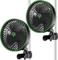 VIVOSUN 2-Pack AeroWave E6 Gen2, Grow Tent Clip Fan 6”, EC Motor, Smart Control, Powerful Oscillating Fan, Local Timer, Weatherproof IP54, for Hydroponics Circulation Cooling, Black
