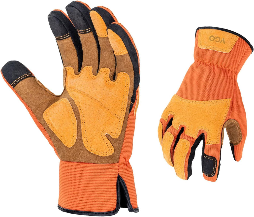 Vgo... 1-Pair Gardening Gloves Men, Safety Work Gloves, Puncture-proof, Thornproof, Touchscreen (SL7475)