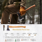 1844 Helko Werk Germany Axe Collection - 5 Traditional Axes Set- Bavarian Woodworker, Hessen Woodworker, Black Forest Woodworker, Rheinland Pack Axe, Rheinland Hatchet