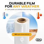 Plastic Sheeting 4 mil, 12' x 50' (600 sq. ft.) - Semi-Clear LDPE Film Roll - Plastic Covers for Furniture and Construction, Painting, Slide&Slip - Thick Heavy Plastic Sheeting by IDL Packaging