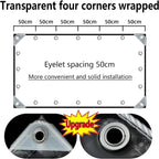 6' X 8' Clear Vinyl Tarp, 14 Mil Clear Tarps Heavy Duty Water Resistant, 400g/m² Thickened Tear Resistant with Metal Grommets, for Patio Porch and Garden Chicken Coop