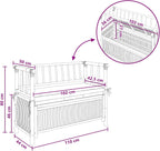 Natural Bamboo Garden Storage Bench 110x47x80 cm, Outdoor Patio Seat with Hidden Storage Compartment, Post Leg Design for Modern or Rustic Decor, Easy Assembly Required