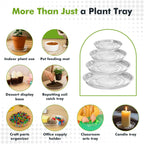 70 Packs 4" Clear Plant Saucers for Indoor Outdoor Use Heavy Duty Plastic Plant Trays for Planter Flower Pot Drip Trays to Catch Water, 4 to 20 Inch, Round Transparent