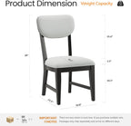 COLAMY Solid Wood Dining Chairs Set of 6, Mid Century Modern Upholstered Kitchen Chairs with 3.3" Thick Cushion, Farmhouse Dining Room Chairs with Level Legs & Wire-Brushed Finish, Black