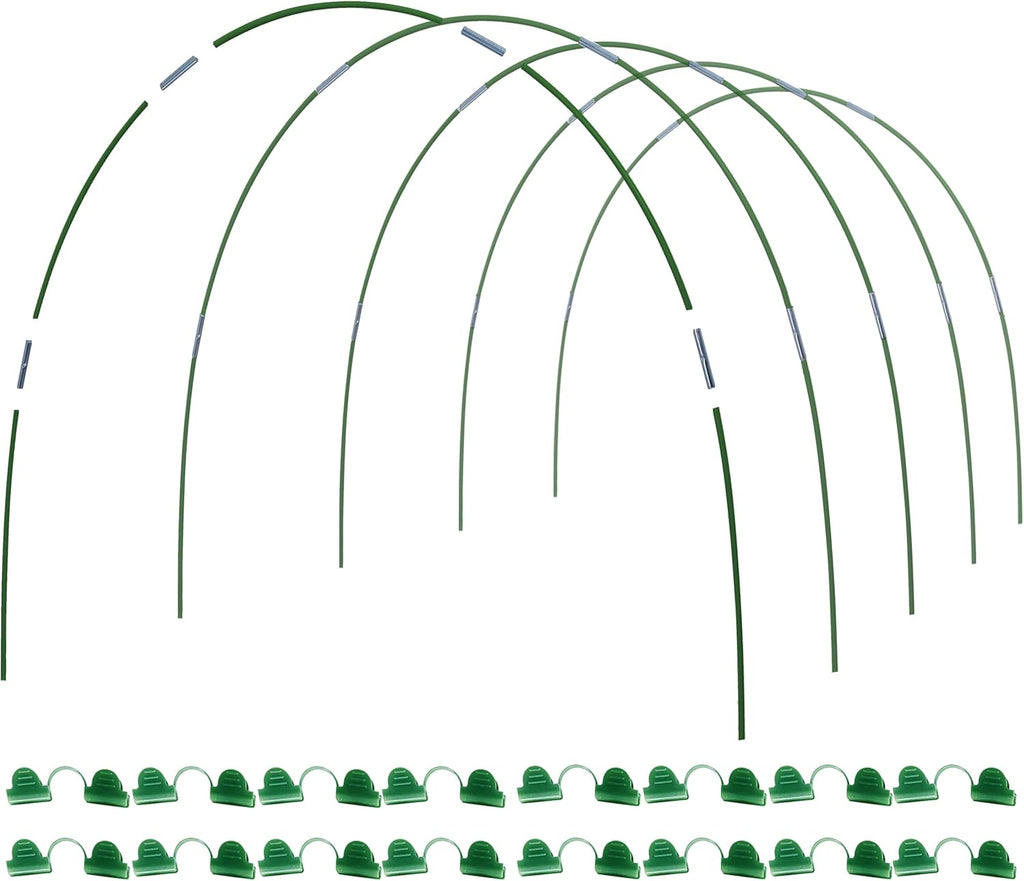 MAXPACE Greenhouse Hoops for DIY 2.8ft or Wider Grow Tunnel, Rust-Free Fiberglass Support Hoops Frame for Garden Fabric, DIY Plant Support Garden Stakes, Gardening Supplies, 25pcs