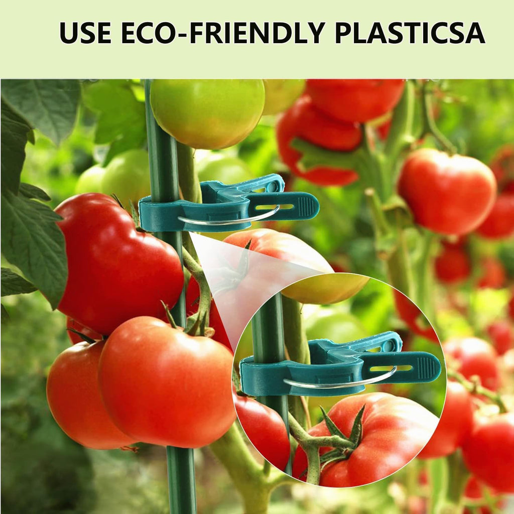 60 Garden Plant Clamps,Plant Support Clamps Hold Plant Stems,for Multi-Purpose Plants Rattan Clamps Rose,Sturdy Cucumber Orchid Clamps Plant Support Adjustable Clamps Green (Small 60Pcs)