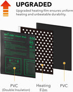 BN-LINK Seedling Heat Mat Heating Pad 20" x 20.75" with Digital Thermostat Controller Combo Set Waterproof for Indoor Seed Starting and Plant Germination