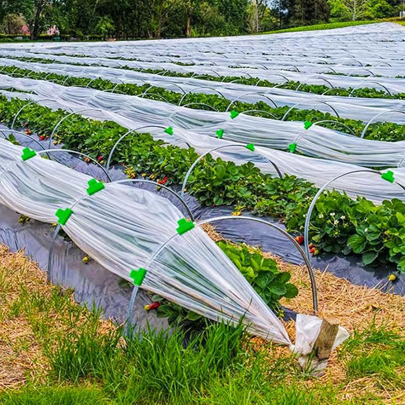 24pcs Greenhouse Clamps, Plant Clips, Garden Film Row Cover Netting Tunnel Hoop Clip for 15-17mm PVC Pole Tubes, Frame Shading Net Rod Clip Fix for Season Plant Extension Support (16mm)