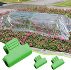 40pcs Garden Hoops for Netting, Greenhouse Clamps, Film Row Cover Netting Tunnel Hoop Clip Frame Shading Net Rod Clip for Fixing Season Plant Shed Cover Replacement, Green (11mm)