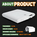 RAINDEWAY 12 Mil Heavy Duty White Tarp 20x30 Feet, UV Resistant, Waterproof, Weatherproof Poly Tarp with Metal Grommets and Reinforced Edges