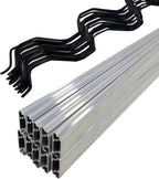 6.6 ft Set of 10 Greenhouse Spring Wire and Lock Channel Kit, PVC-Coated Wires and Aluminum Lock Channels for Greenhouse Plastic Film,Shade Cloth