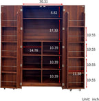 Kitchen Pantry Cabinet with Doors & Shelves, 62.8" Freestanding Cupboard | 180° Door Opening, 5-Layer Inner Door Shelves, Particle Board & MDF Construction, Melamine Finish, Easy Maintenance