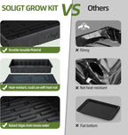 SOLIGT Extra Thick Heavy Duty 10 Pack Seed Starting Trays - Microgreens Growing Trays Seedling Plant Germination Starter Tray Transplant Fodder Flats, No Holes, No Leakage, Reusable, 14 * 10.8 * 2.3"