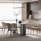 Dining Chairs Set of 2, Faux Leather Dining Chairs, Light Gray