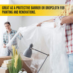 Aluf Plastics 6 MIL Thick Extra Strong Heavy Duty Fire Retardant Clear All Purpose Vapor and Moisture Barrier Sheet Tarp/Drop Cloth - 20" x 100' - For Painting, Furniture, Carpet, & Contractor