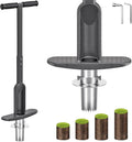 Dolibest Bulb Planter Tool w/Soft Grip, Grass Plugger Tool w/Stainless Steel Sharp Serrations, Depth Adjust Pre-Assembled Sod Plugger w/Centre Auto Dump Design for Lawn Planting Bulbs and Grass Repair