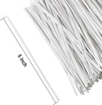 300 pcs 5 inches White Plastic Twist Ties, Cable Ties, for Bags, Gardening Tools
