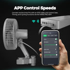Mars Hydro M6 Grow Tent Fan, 10 Speeds Powerful Oscillating Clip Fan with Low Noise for Hydroponic Plants and Ventilation Circulation with Convenient APP/WiFi Control